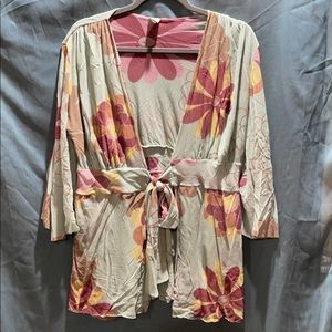 Floral wrap top